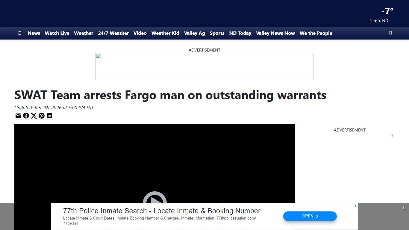 SWAT Team arrests Fargo man on outstanding warrants